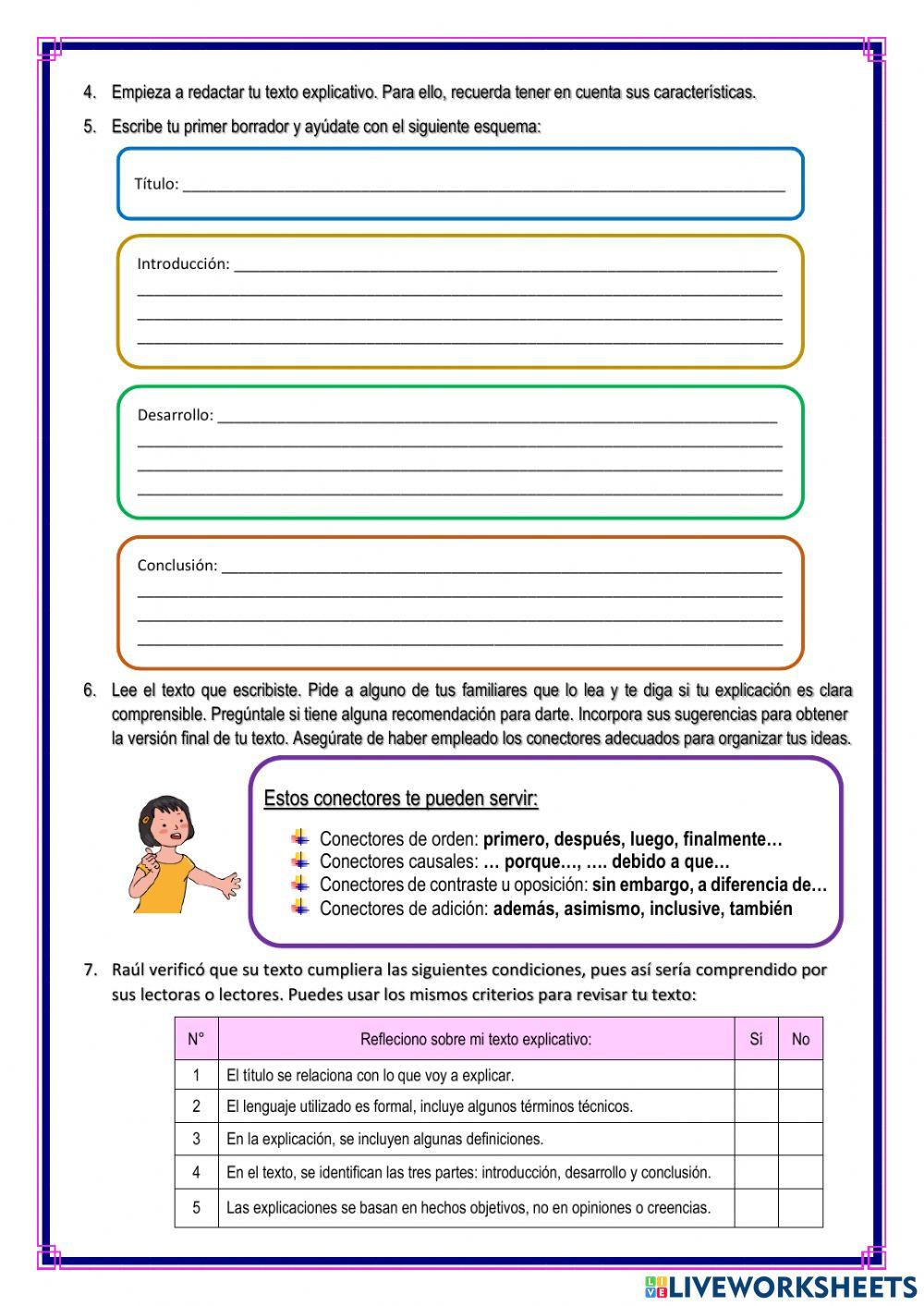 ¿Cómo redacto mis explicaciones?