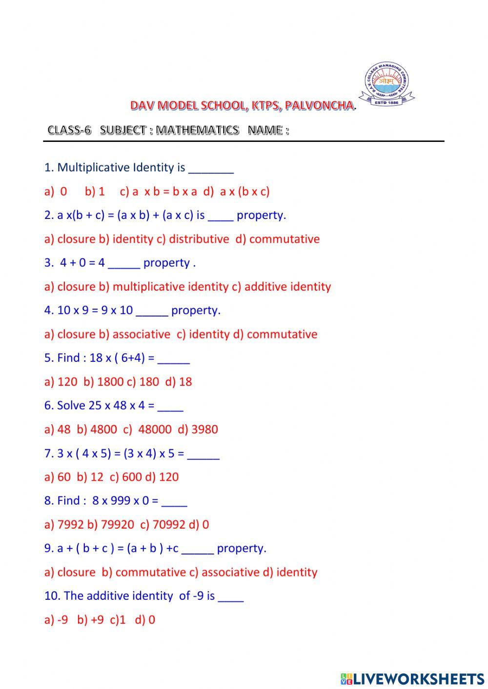 Class-6 properties