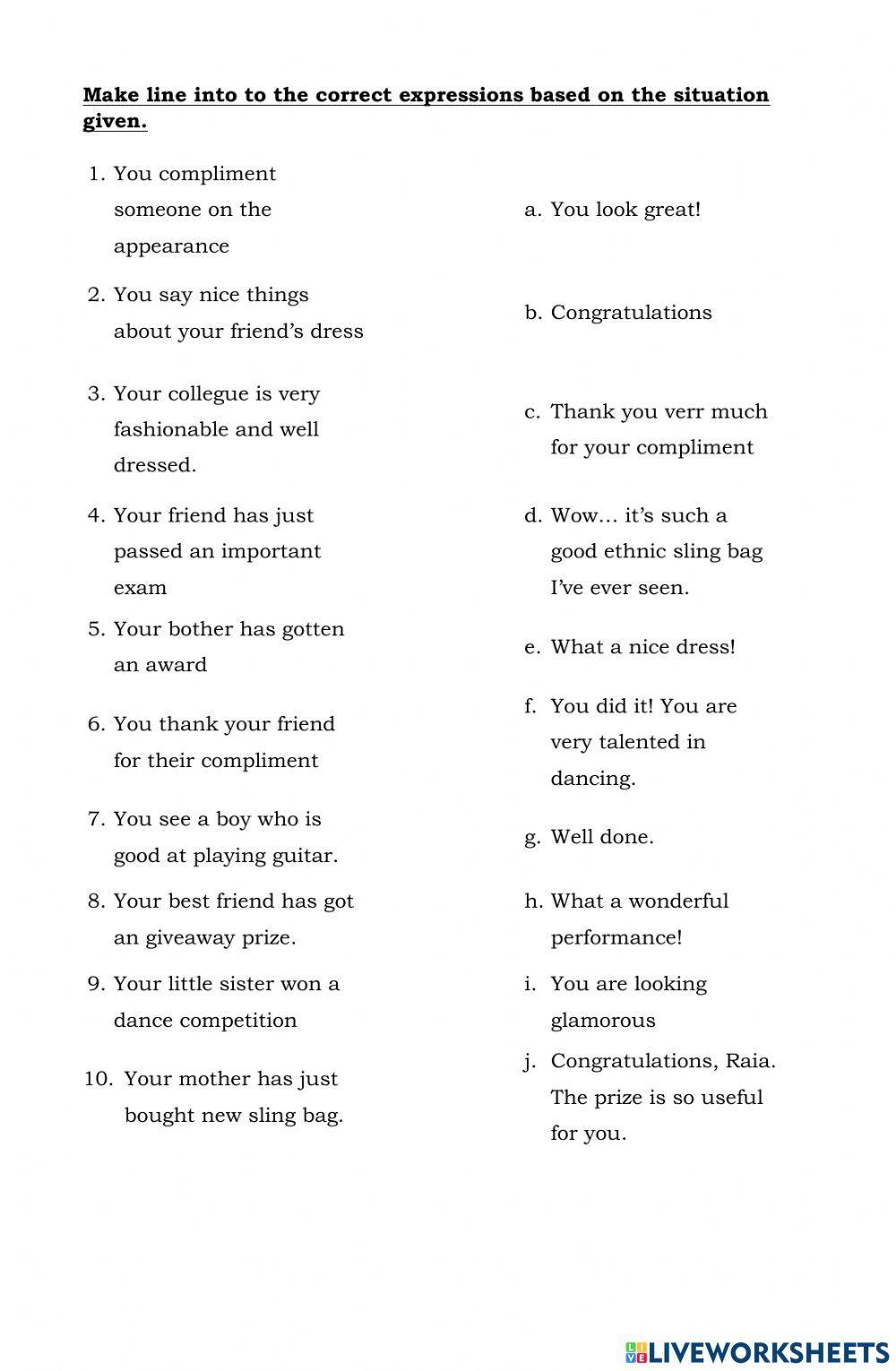 Congratulation and Compliment