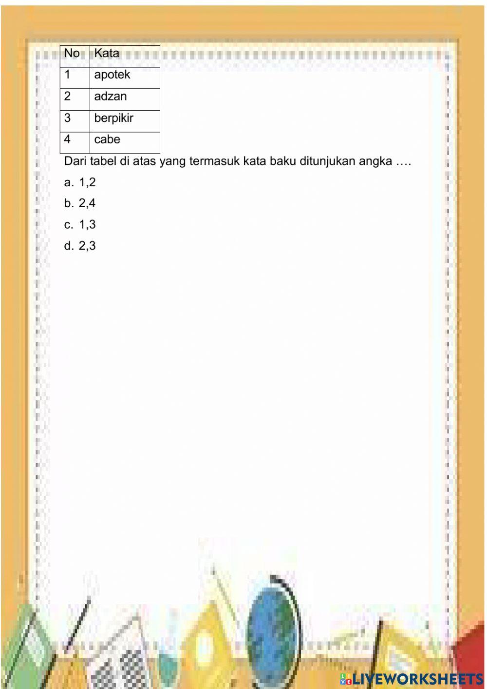 Soal evaluasi tema 2 subtema 3 pembelajaran 4