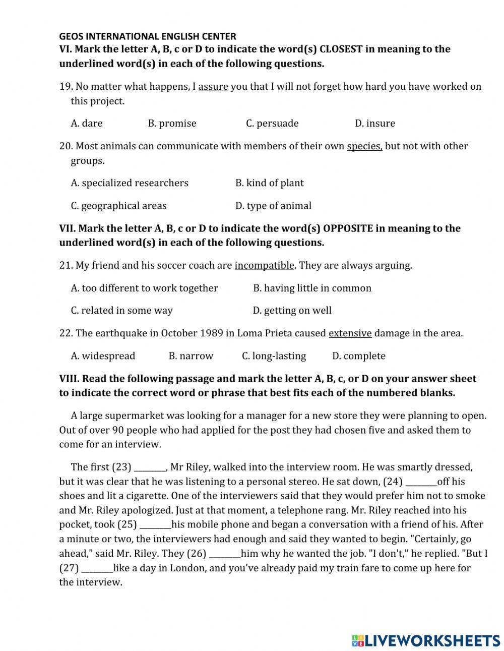 Đề luyện thi số 5