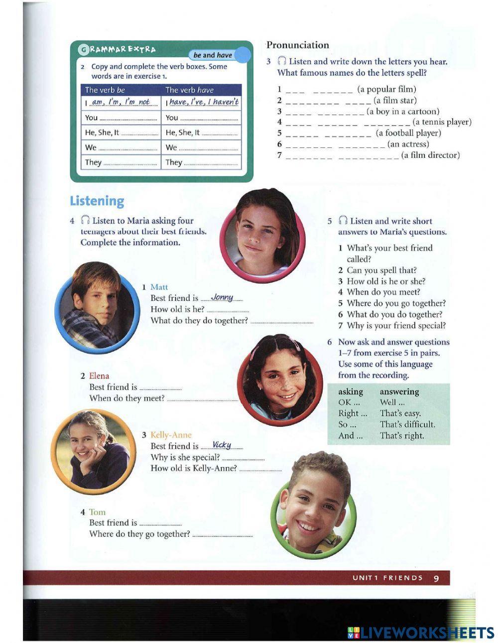 Unit 1.1 Friends for ever - KET Objectivitive