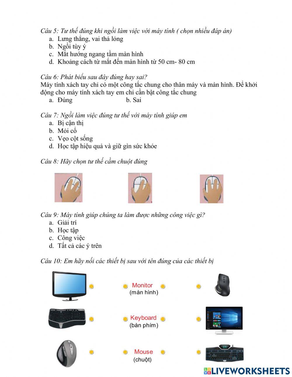 Bài 1 làm quen với máy tính