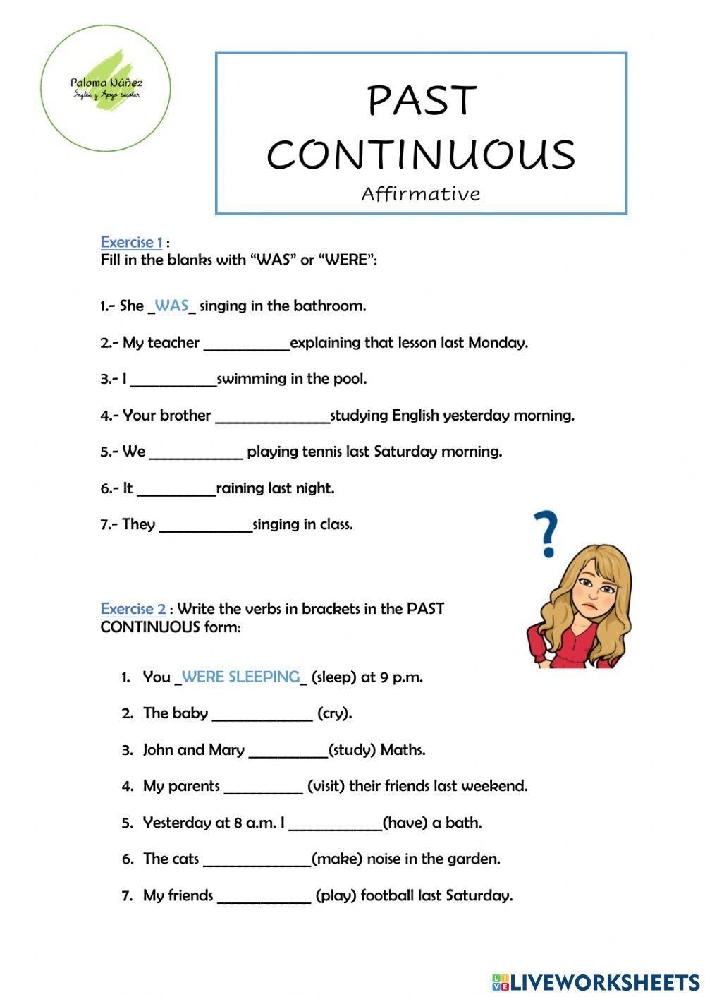 LESSON 23 - PAST CONTINUOUS affirmative form