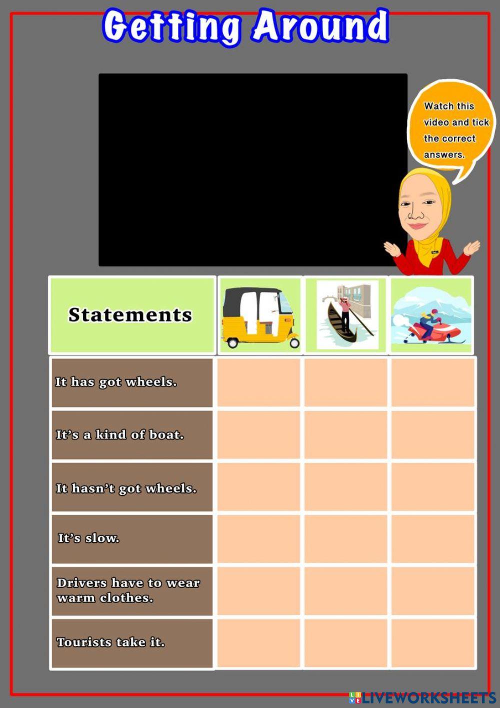 Different means of transportations Different means of transportations