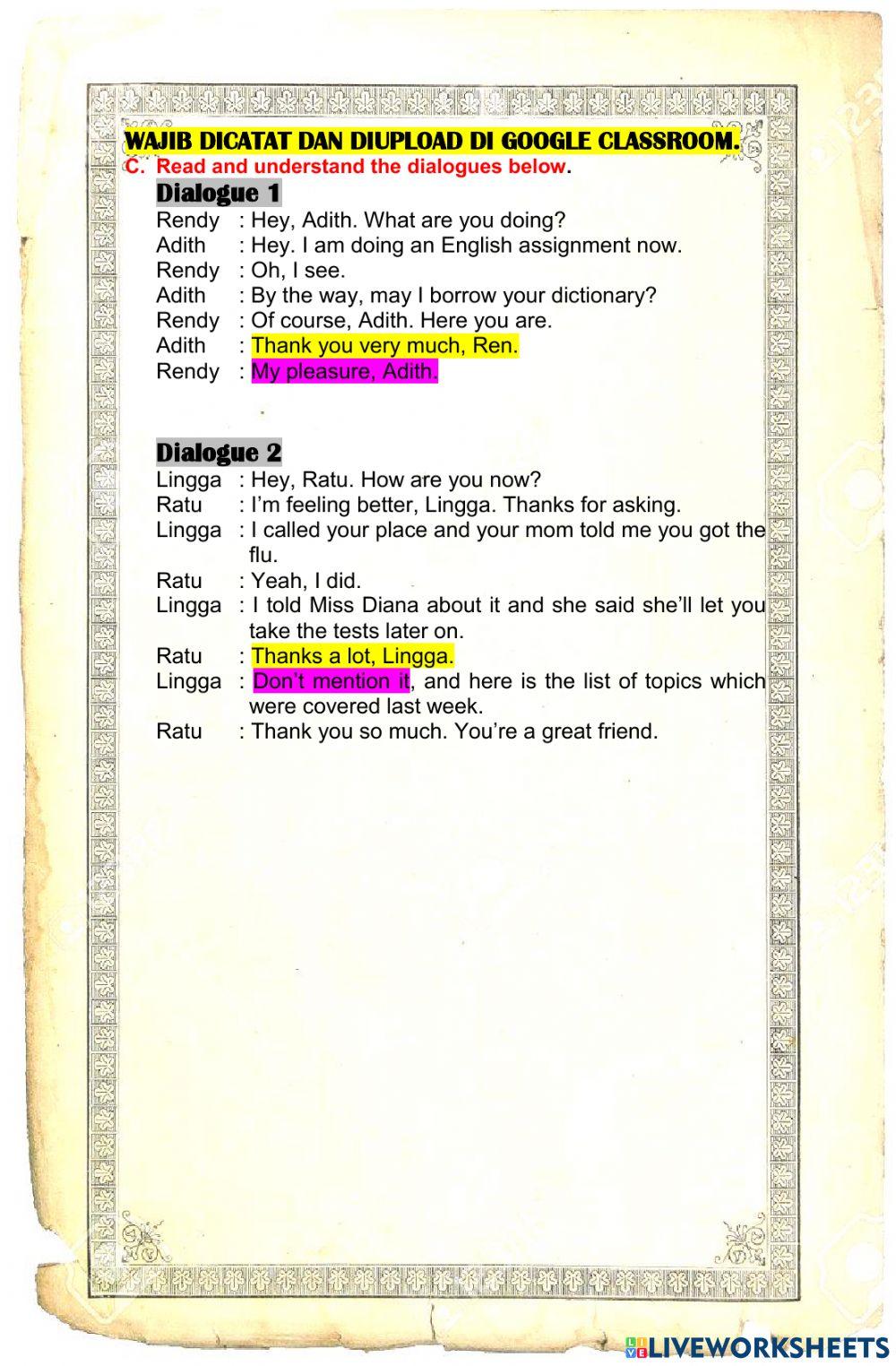 Meeting 5: thanking or gratitude