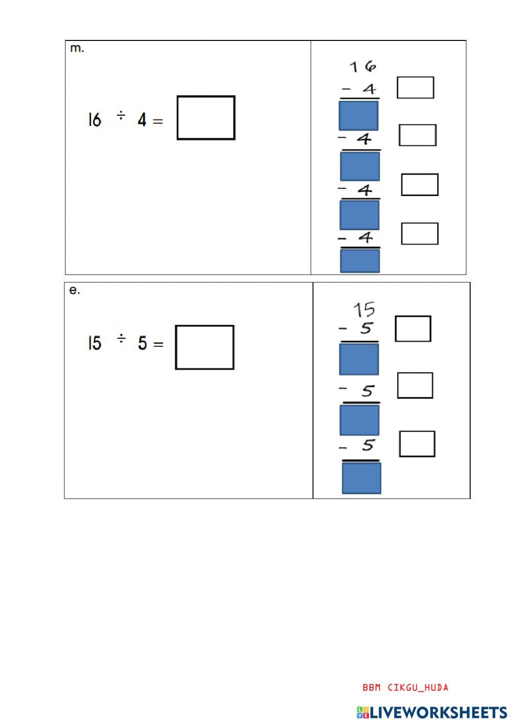 Bahagi tolak berturut-turut