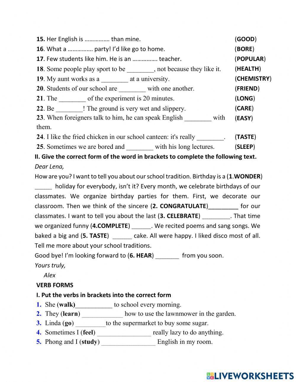 Present simple & continious