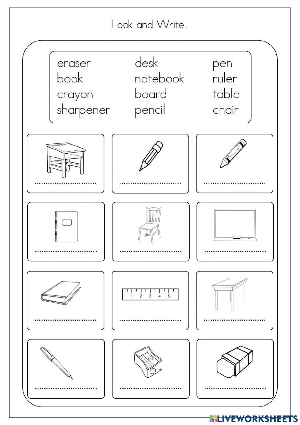 School Things Free Interactive Worksheets 5138580 school-things-free-interactive-worksheets-5138580