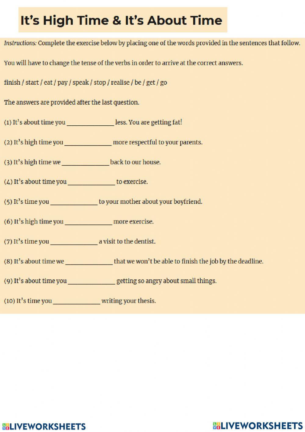 It s Time Simple Past Online Exercise For Live Worksheets it-s-time-simple-past-online-exercise-for-live-worksheets