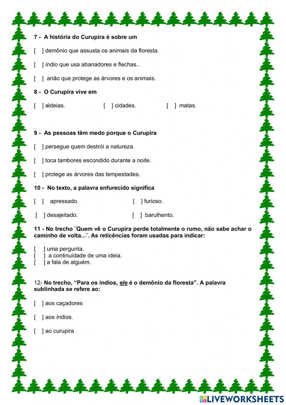 Atividade de língua portuguesa