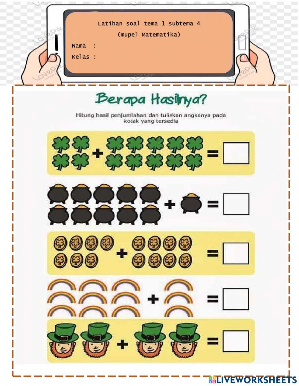 Latihan tema 1 subtema 4 mtk
