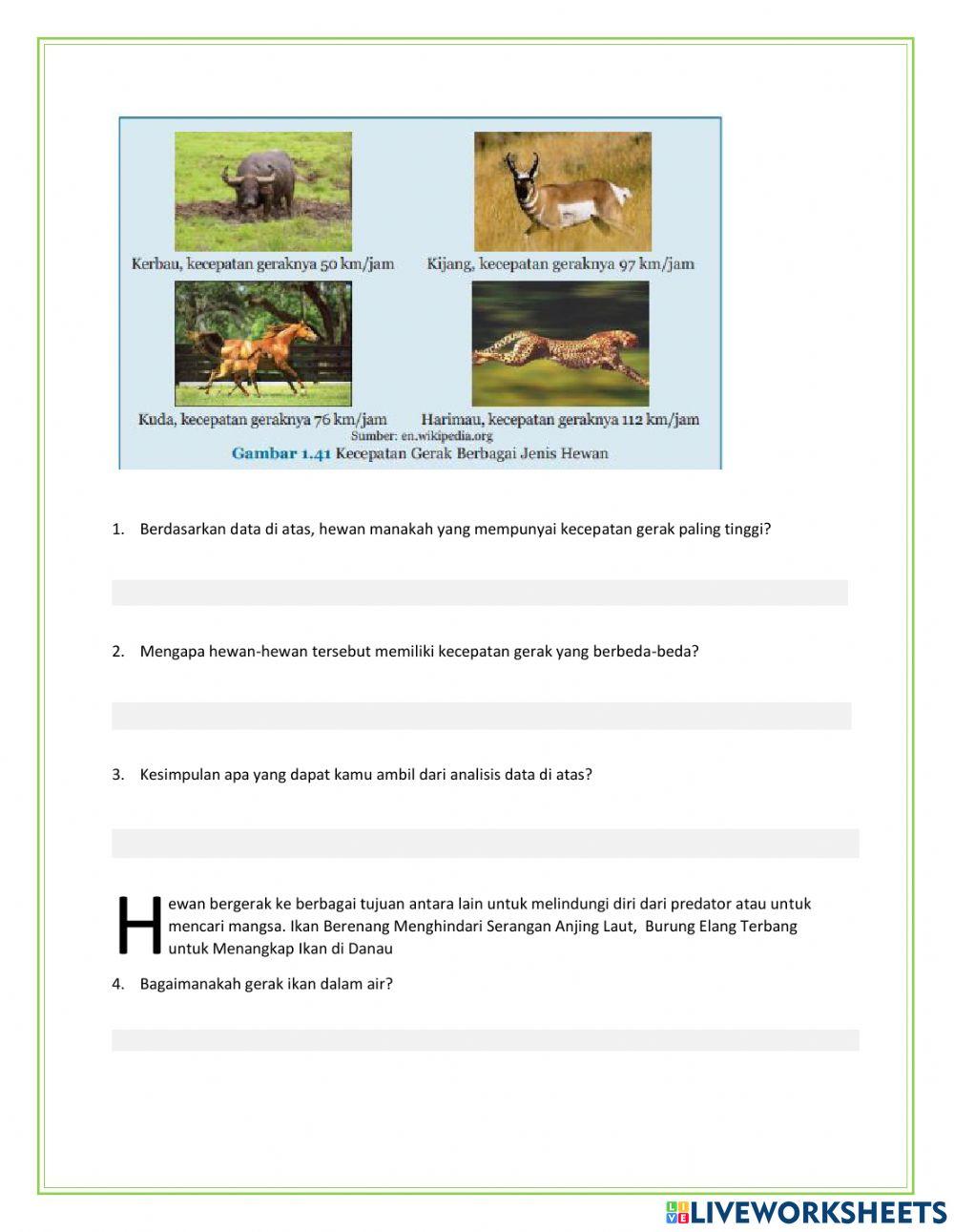 Gerak Pada Hewan dan tumbuhan