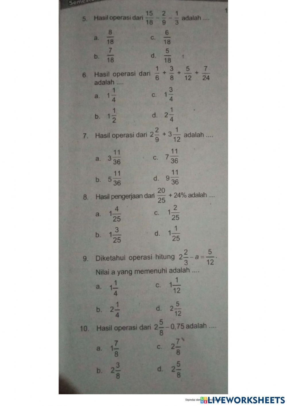 Matematika Pecahan