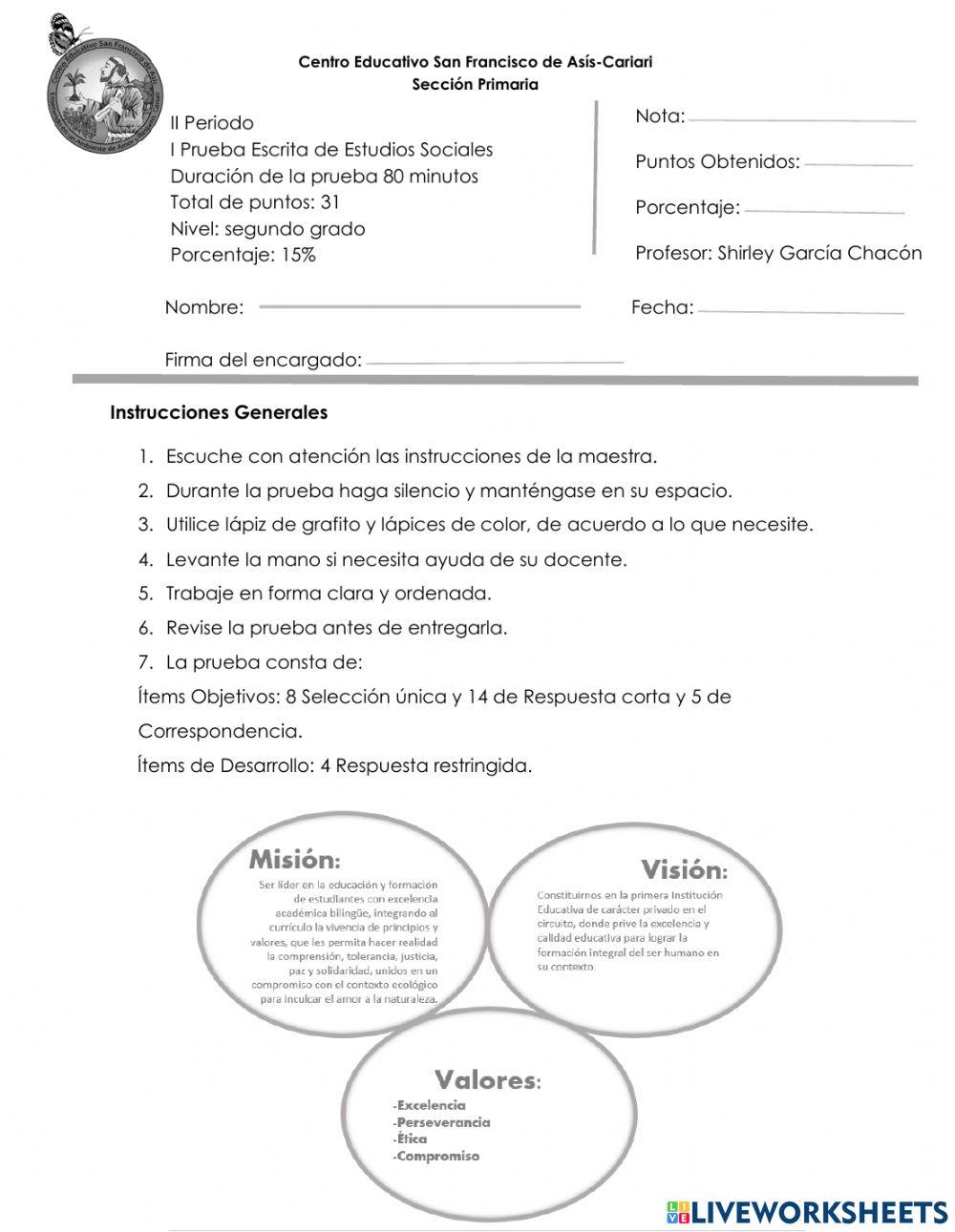 I examen ii periodo (est. soc 1º )