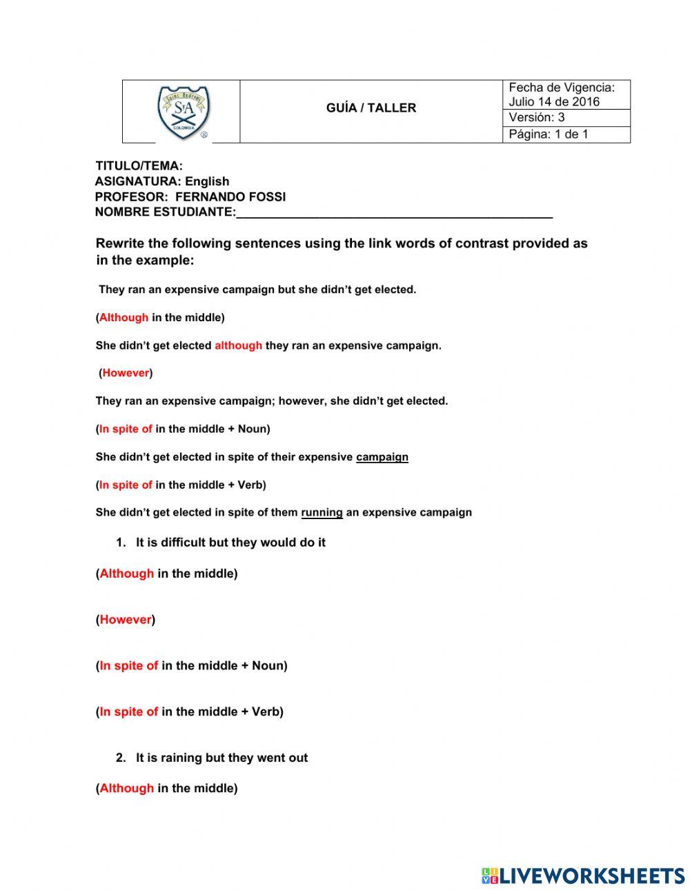linking-words-of-contrast-ii-online-exercise-for-live-worksheets