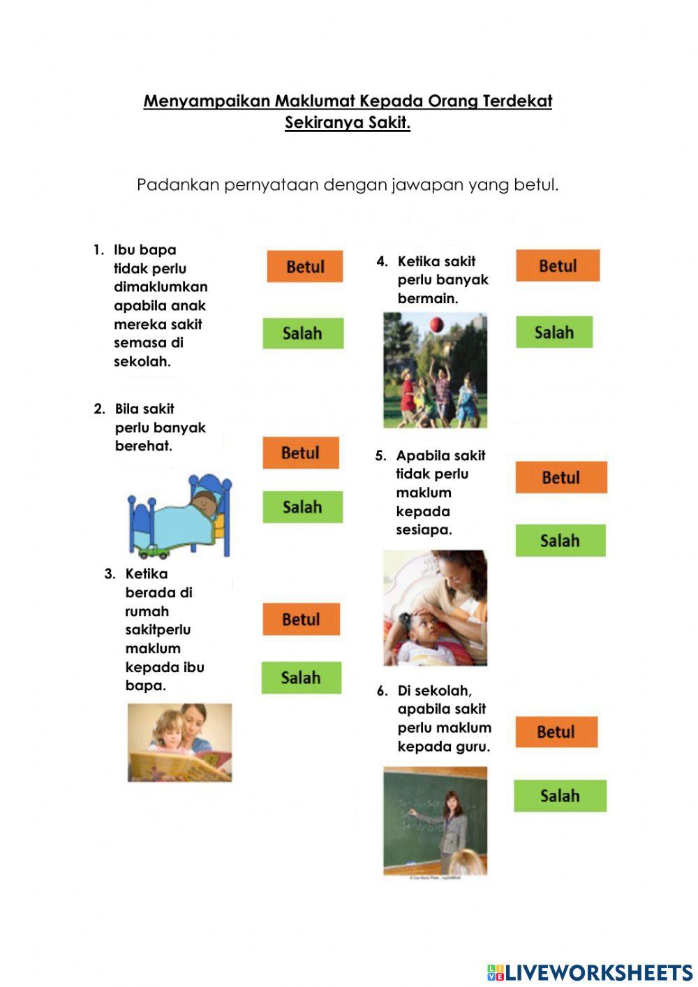 menyampaikan-maklumat-jika-sakit-worksheet-live-worksheets
