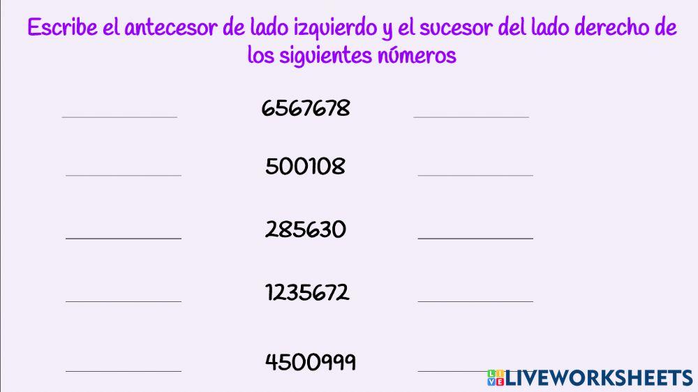 Comparación de números