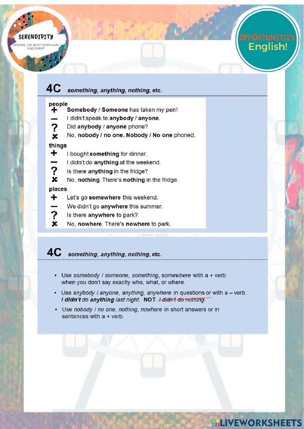 Unit 4C, pre intermediate