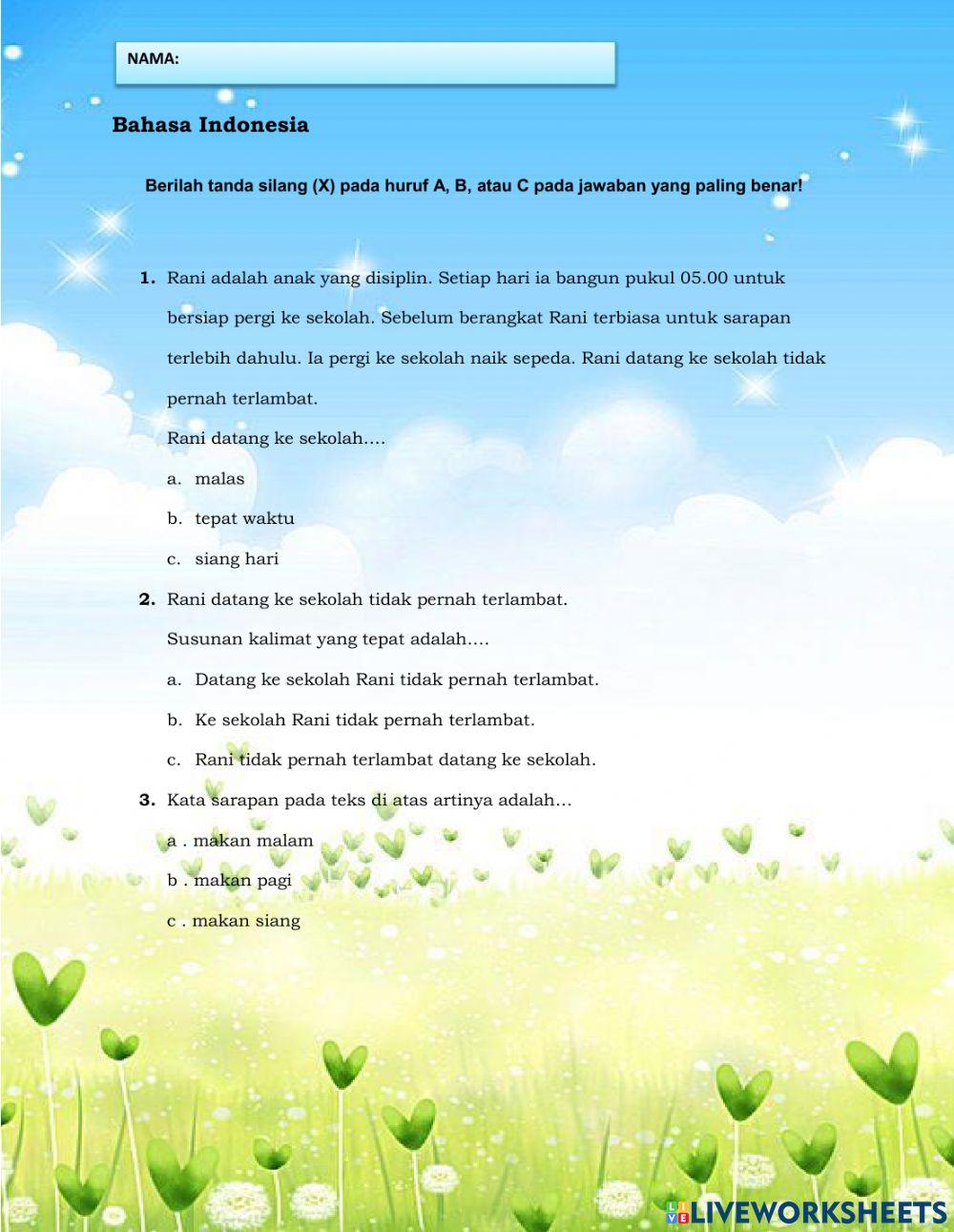 Menemukan kosakata dalam teks