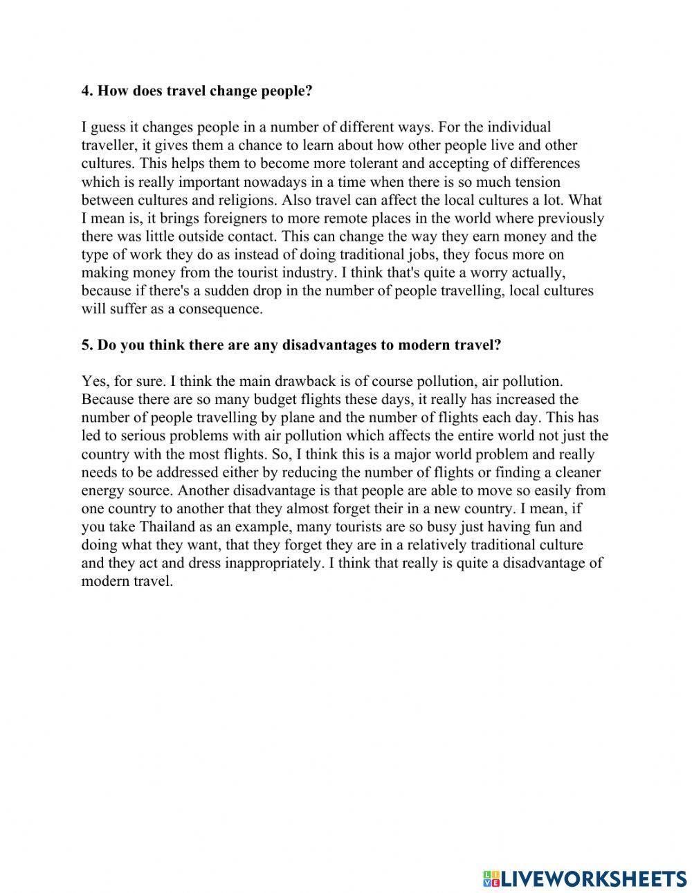 CEL IELTS Speaking part 3 Travel