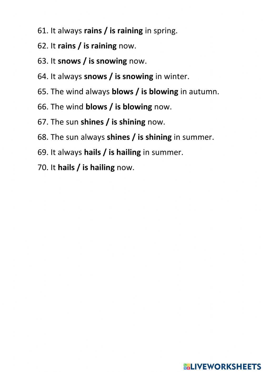 Present Simple vs Present Continuous