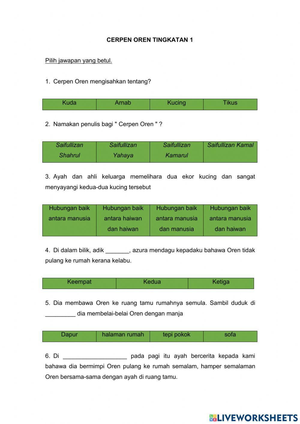 KOMSAS : CERPEN OREN 