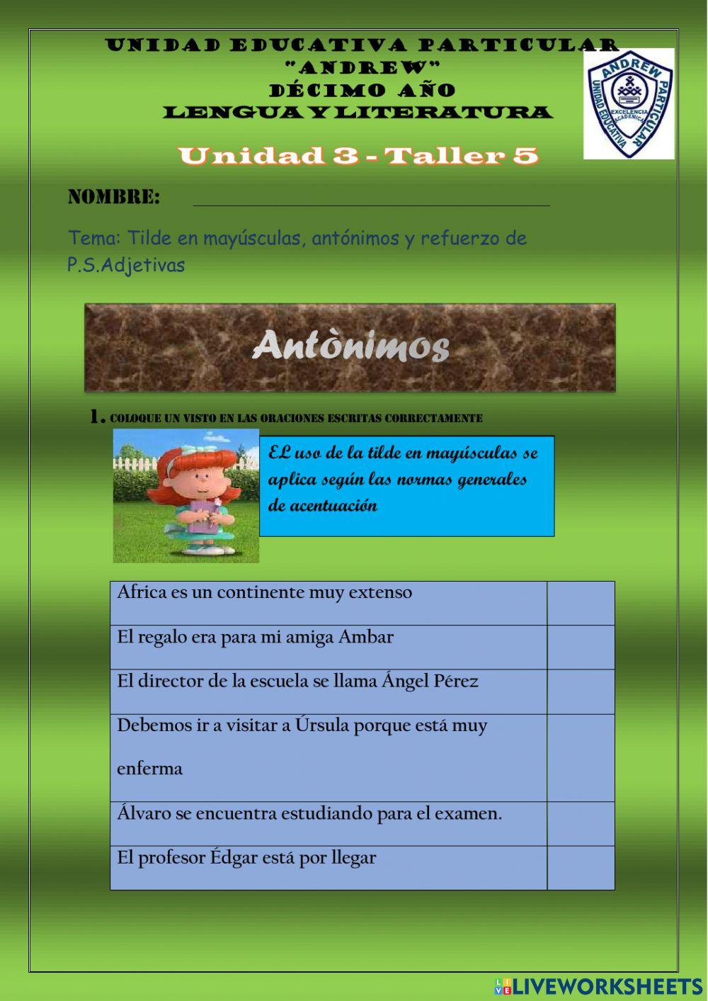 10mo ficha 5 unidad 3