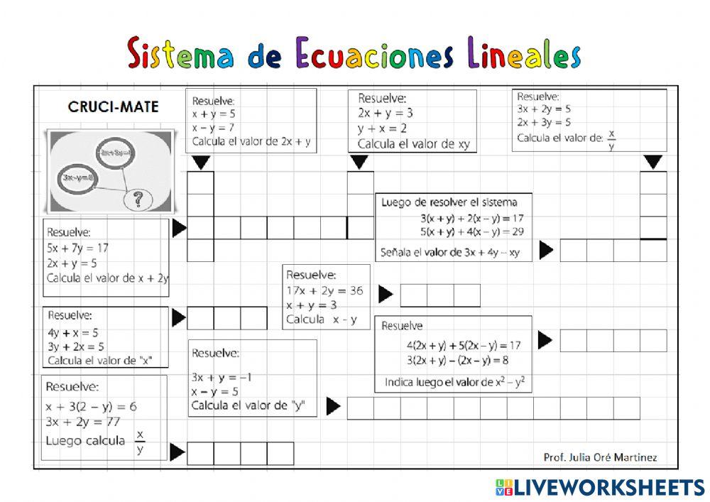 Sistema de ecuaciones lineales