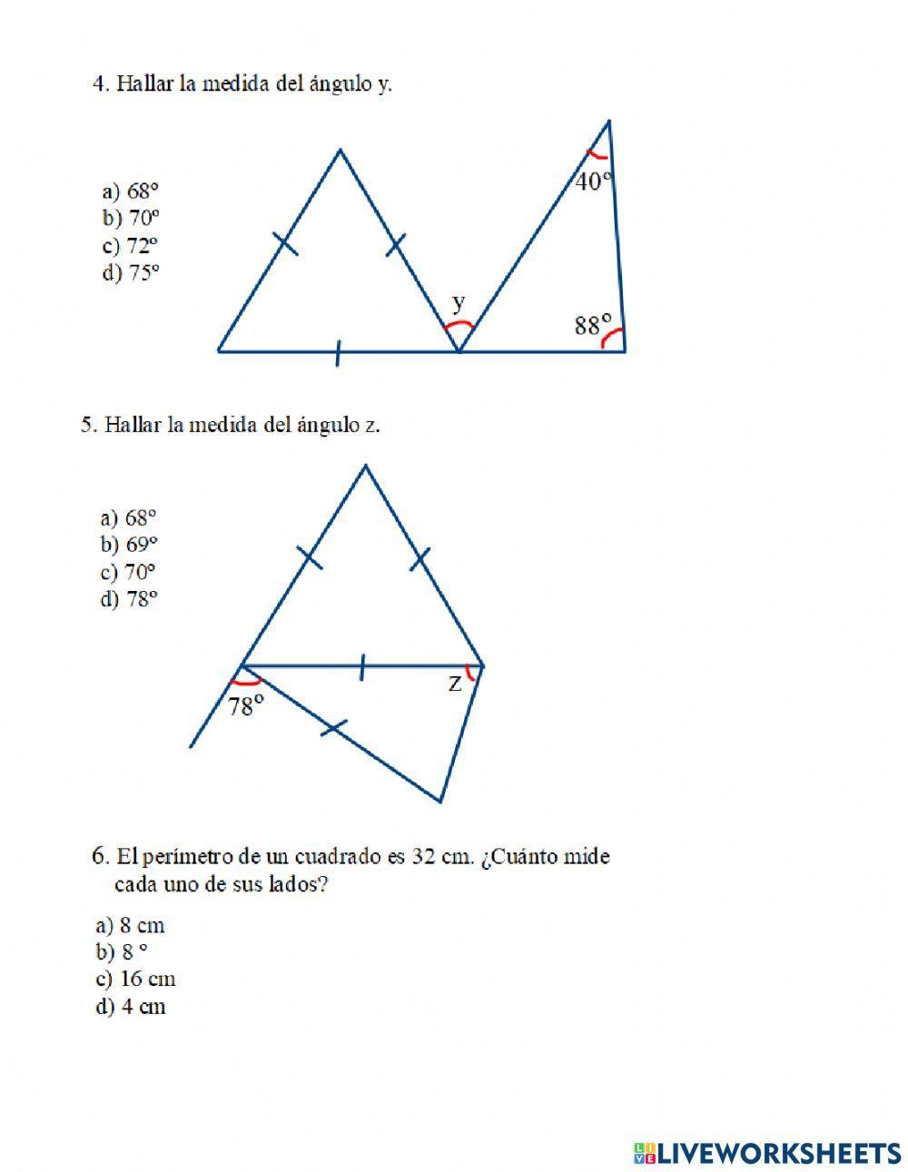 Practica de triángulos y cuadriláteros