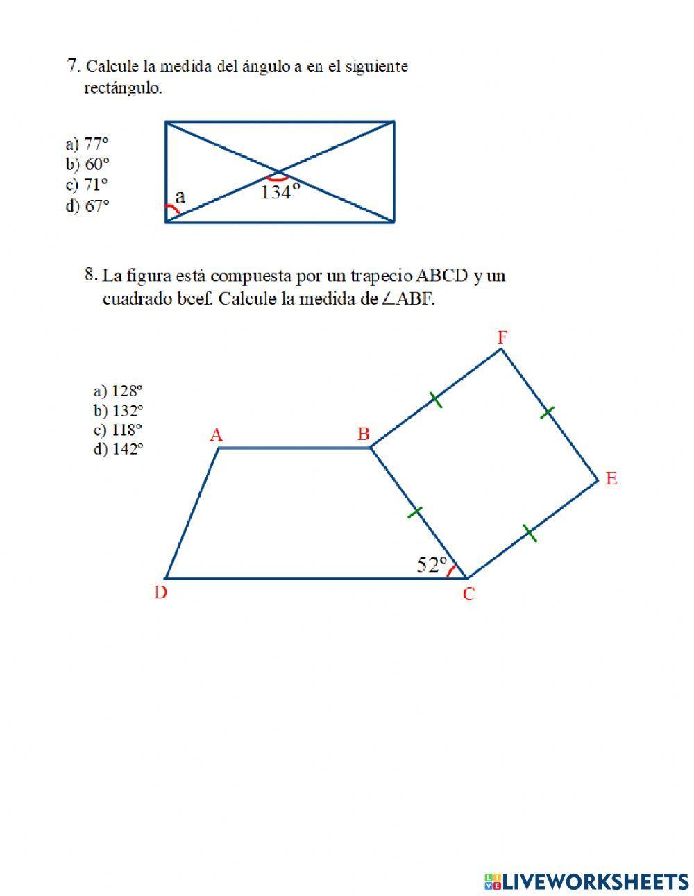 Practica de triángulos y cuadriláteros