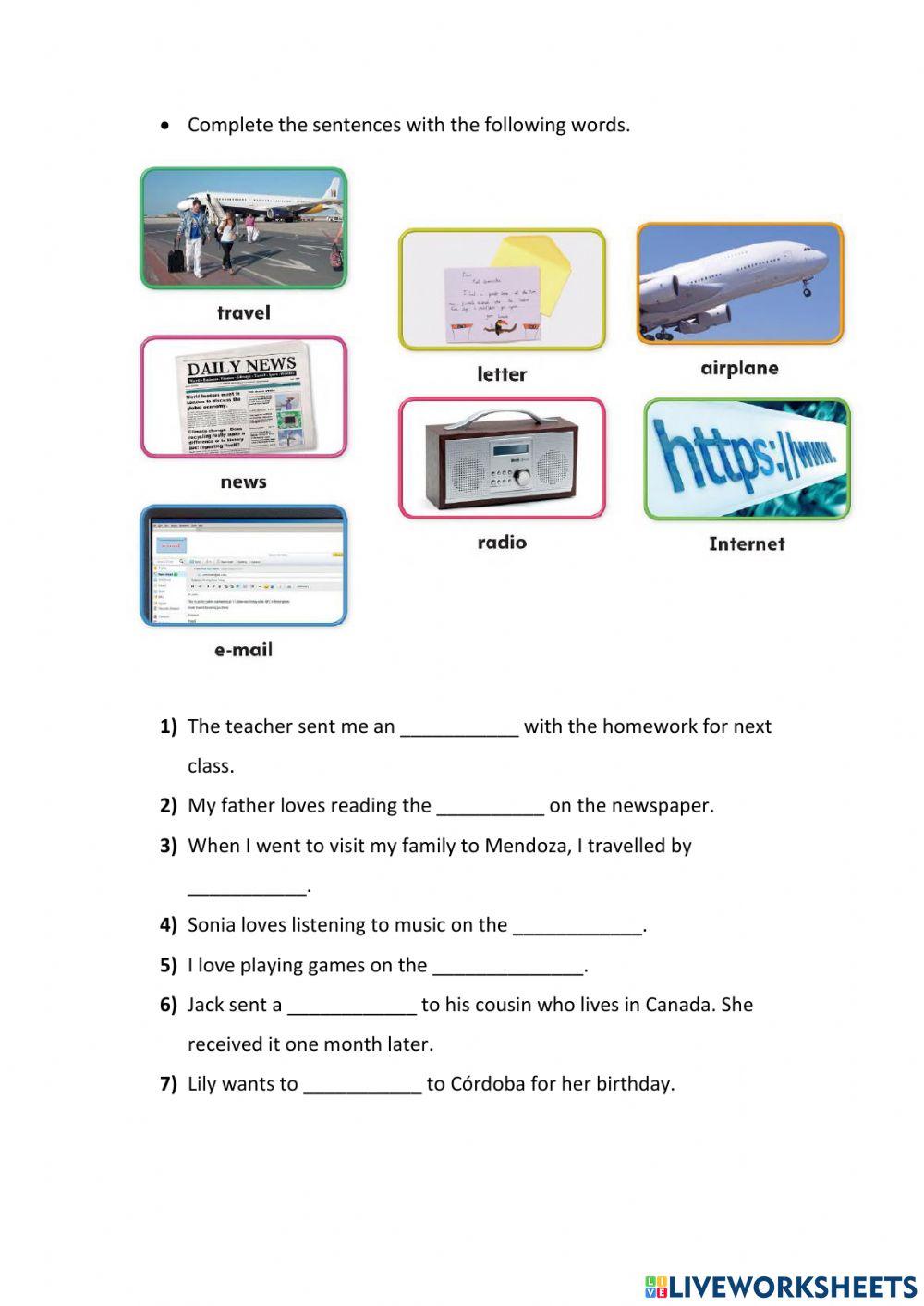 Vocabulary communication and travelling