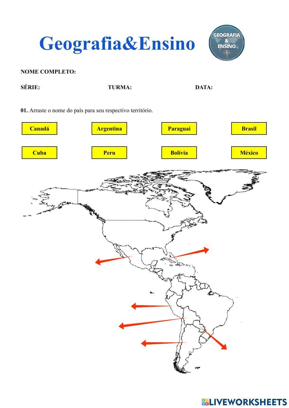 Exercício Continente Americano