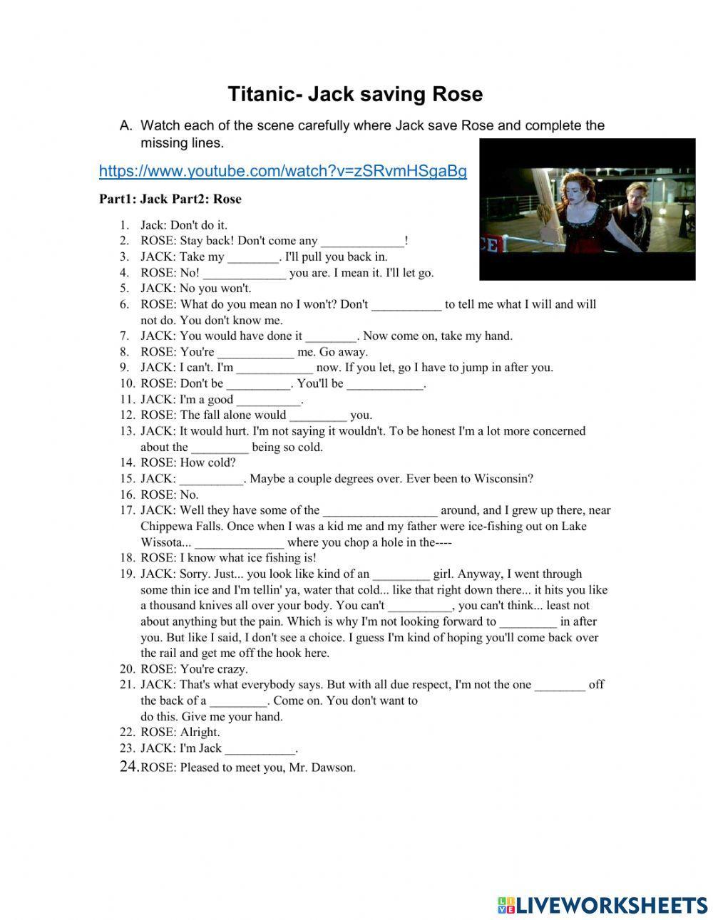 Titanic- Listening Comprehension activity