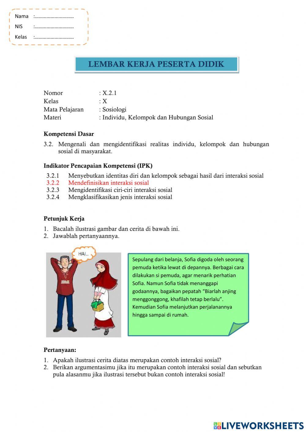 LKPD Interaktif Interaksi Sosial