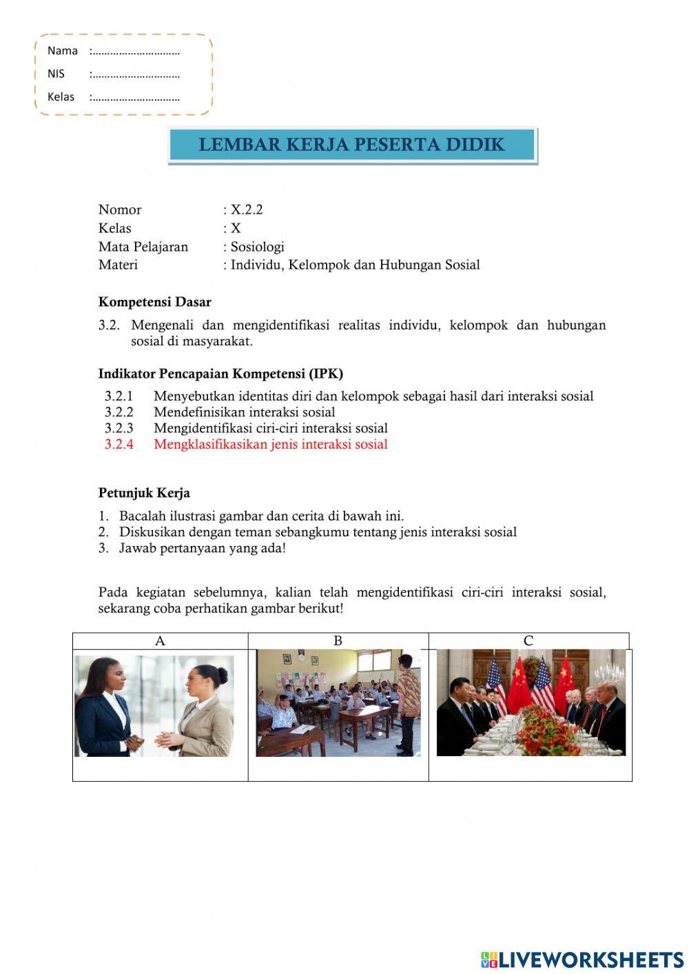 LKPD Interaktif Interaksi Sosial