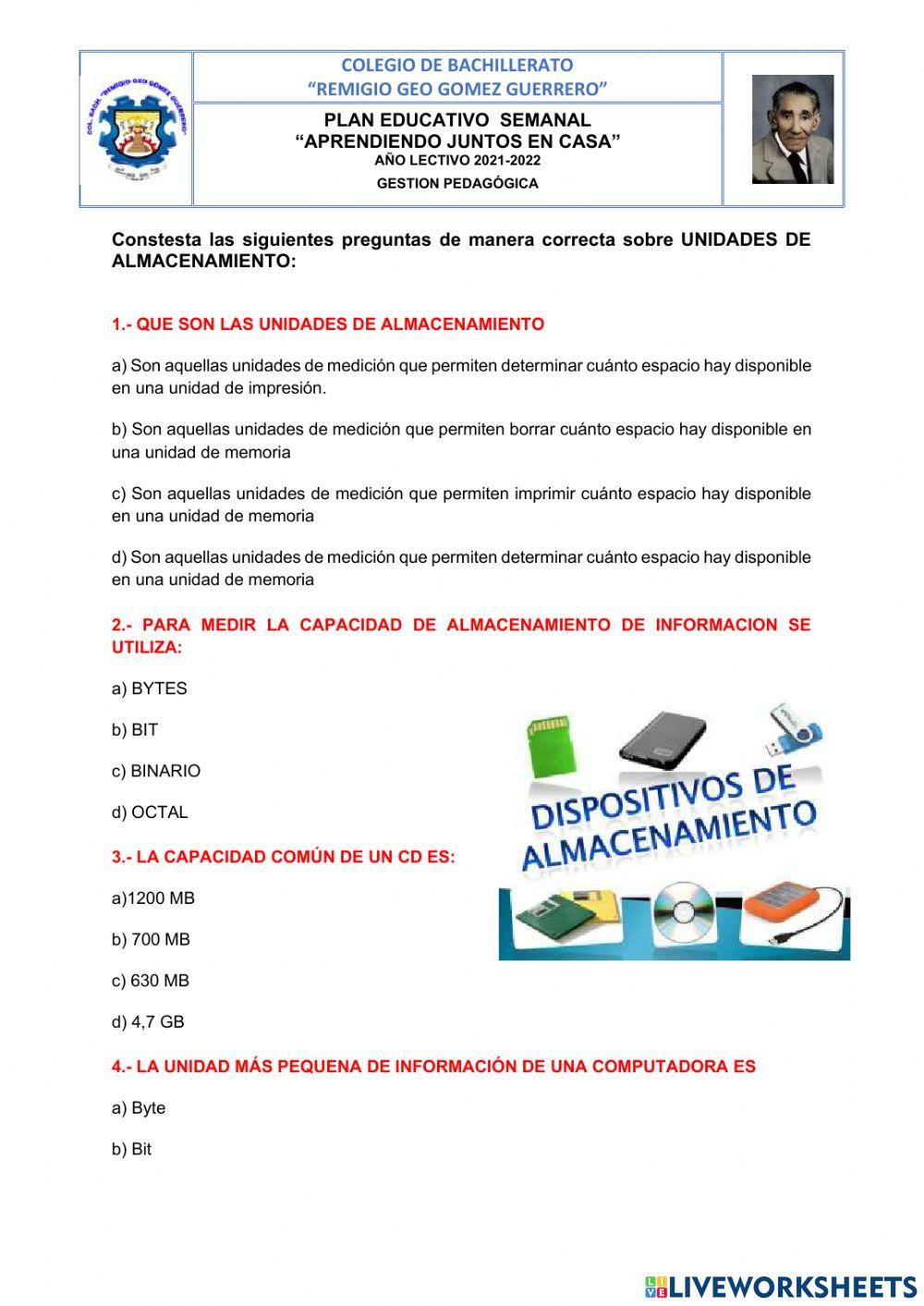 Unidades de almacenamiento