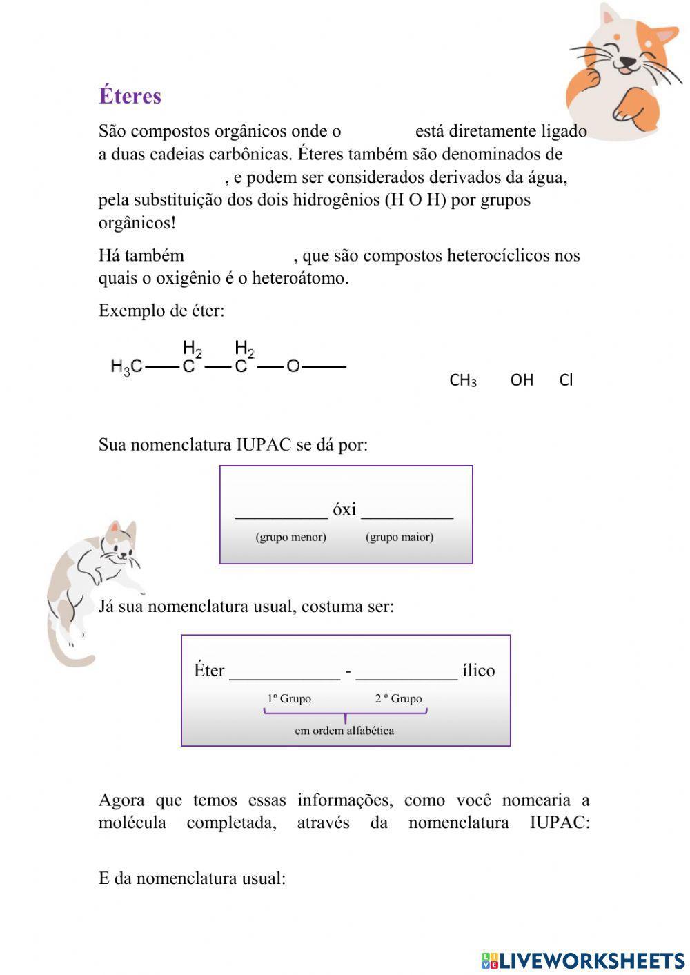 Lista de funções orgânicas oxigenadas