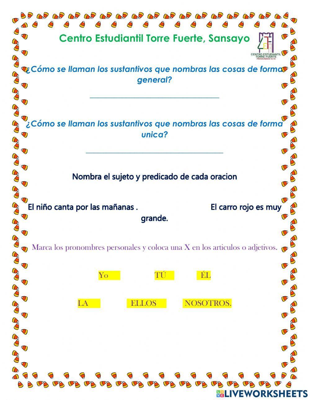 Repaso de sujeto y predicado- y diagrafos