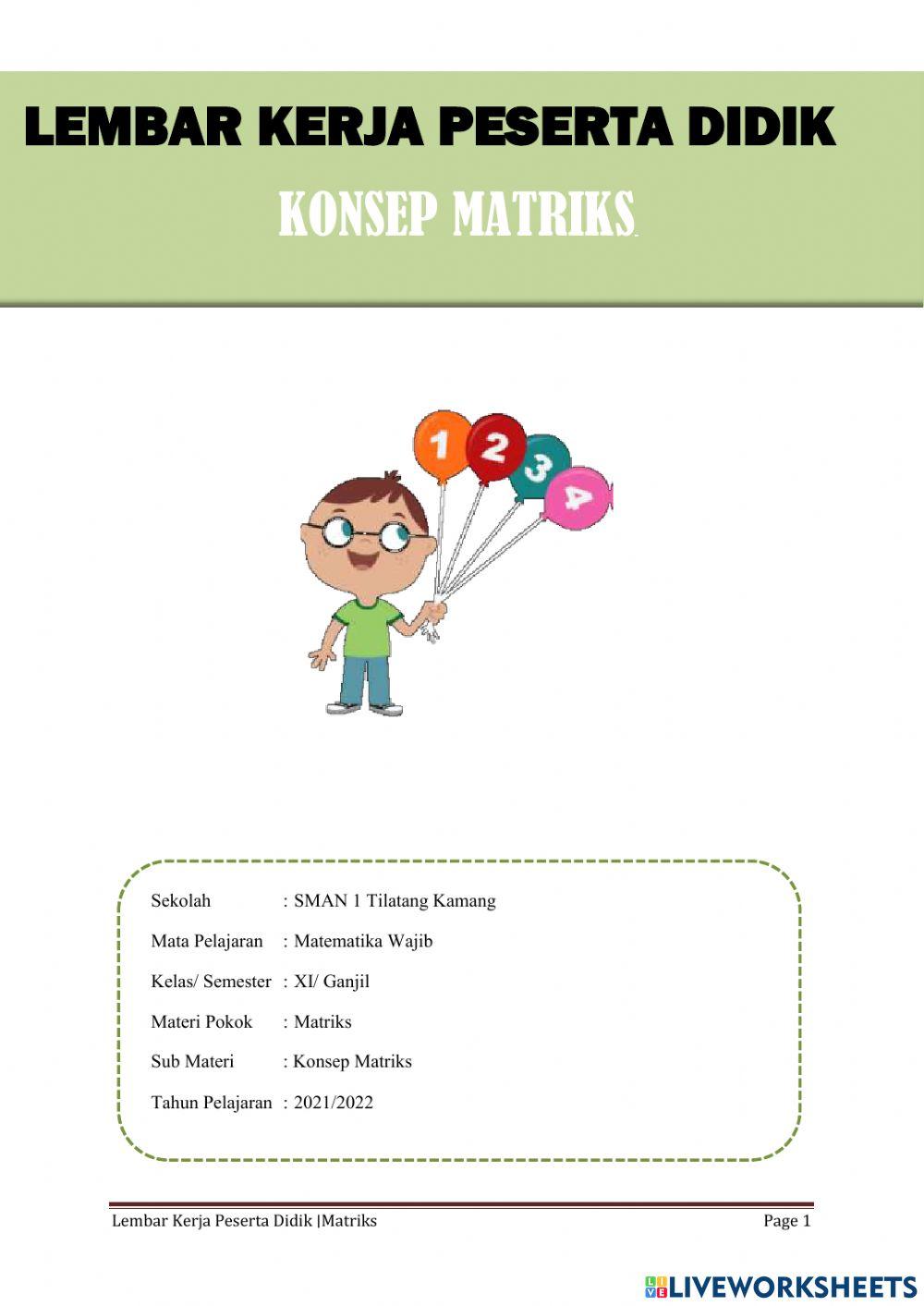 LKPD Matriks Kelas XI