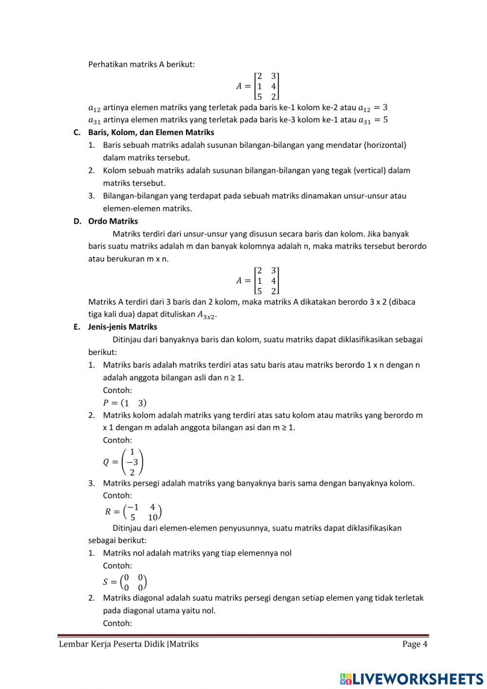 LKPD Matriks Kelas XI
