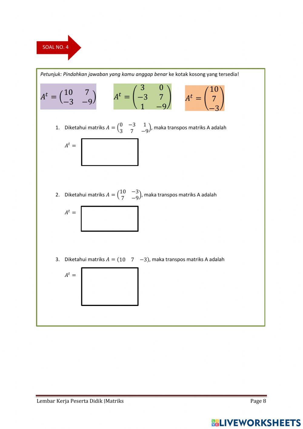 LKPD Matriks Kelas XI