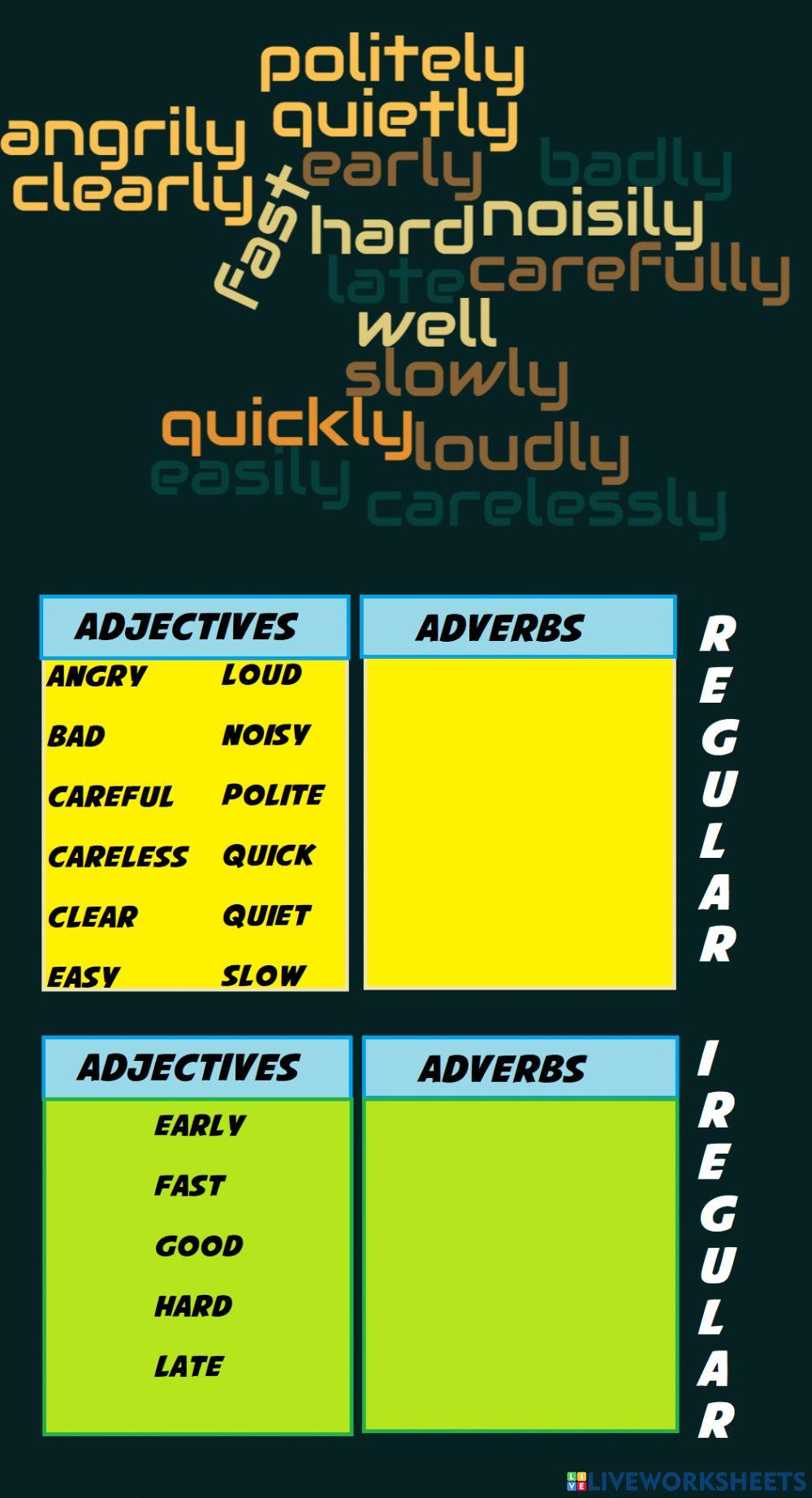 Adjectives and adverbs