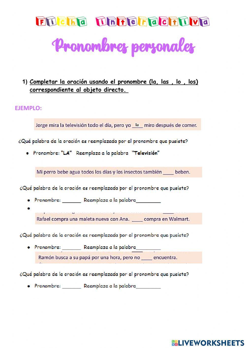 Reemplazo de pronombres