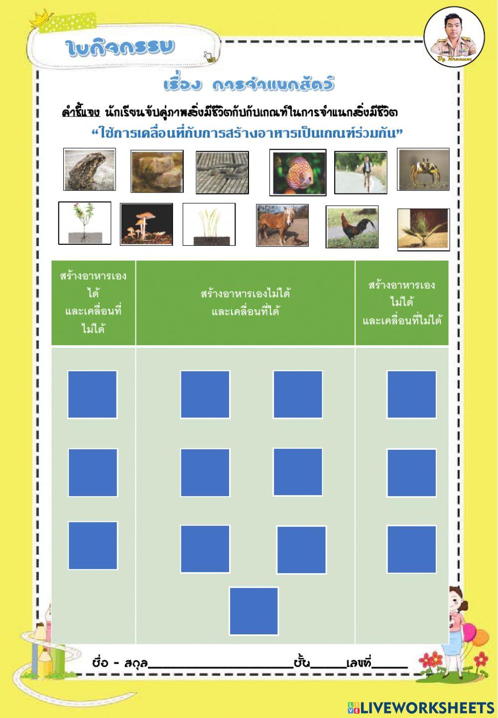 “ใช้การเคลื่อนที่กับการสร้างอาหารเป็นเกณฑ์ร่วมกัน”