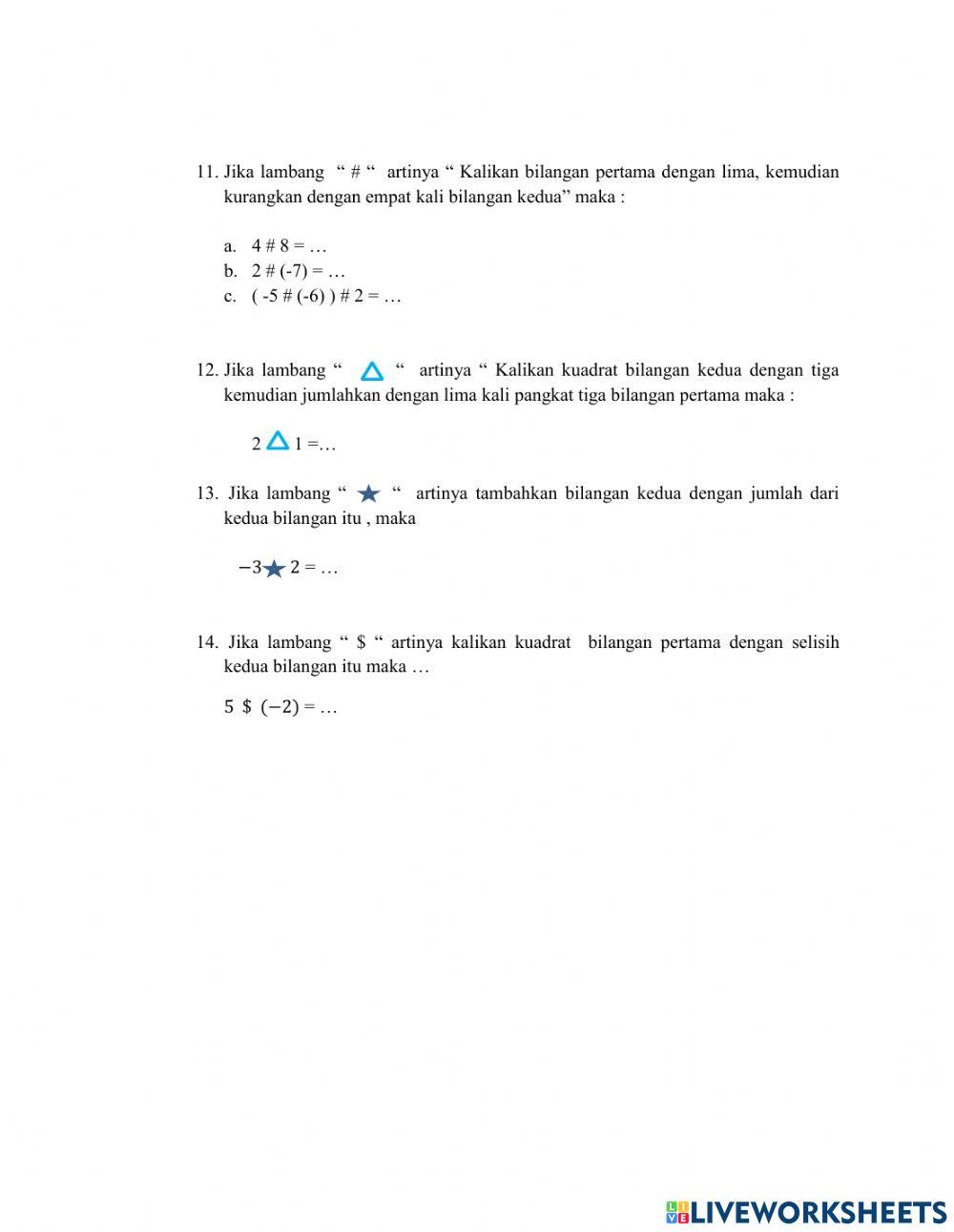 BILANGAN BULAT Latihan 2