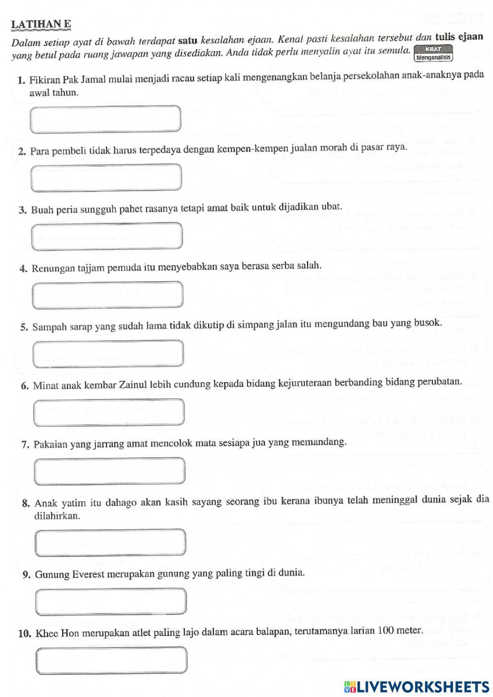 Latihan tatabahasa: kata adjektif