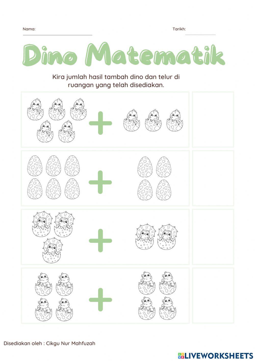 Kira jumlah dino dan telur