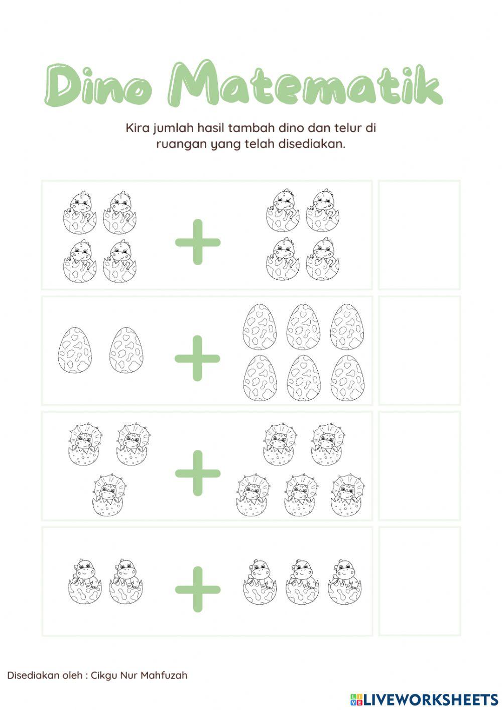 Kira jumlah dino dan telur