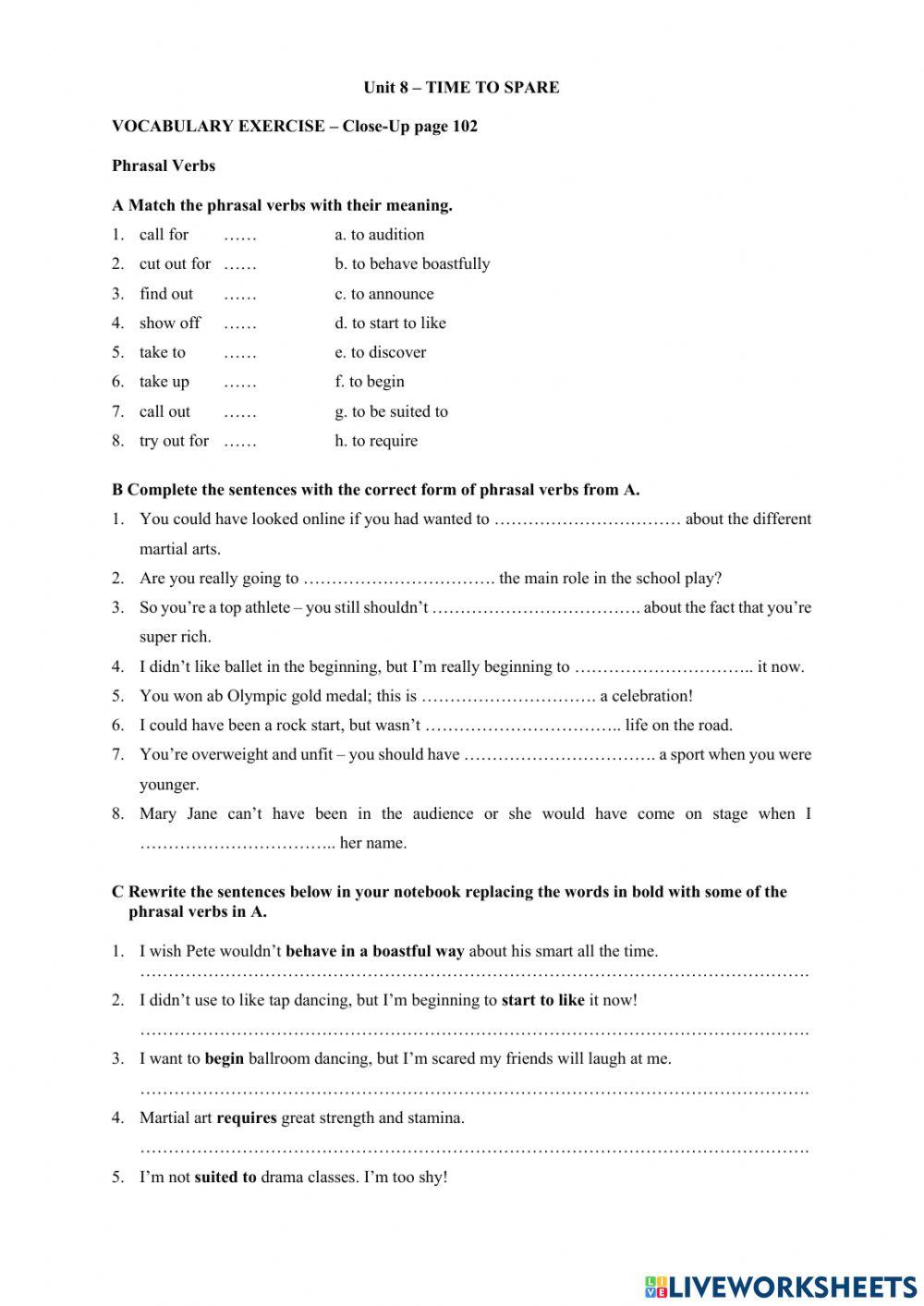 Close-Up Unit 8: Time to Spare